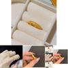 Elegant Gold Color Satin Finish Adjustable Open Ring With Geometric Design For Couples