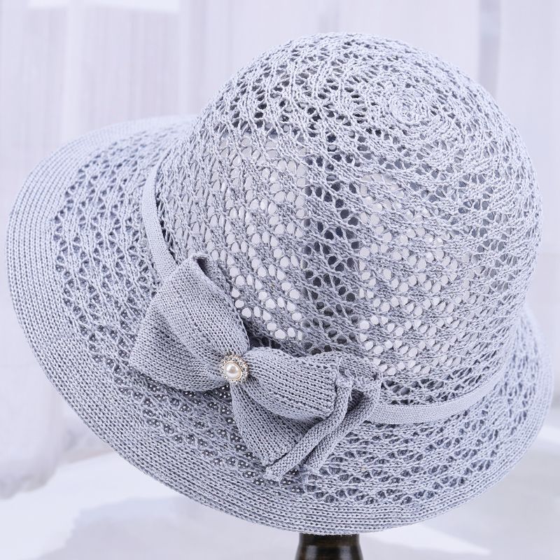 Hat Women's Basin Hat Sun Hat Crochet Hollow Sunscreen Mesh Breathable Cool Hat Sun Hat Spring and Summer