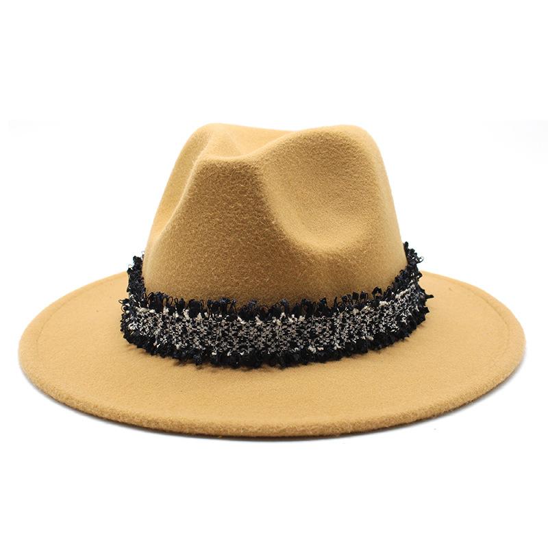 2021 Autumn Men'S And Women'S Woolen Hats, Solid Color Jazz Top Hats, Crystal Diamond Gift Hats