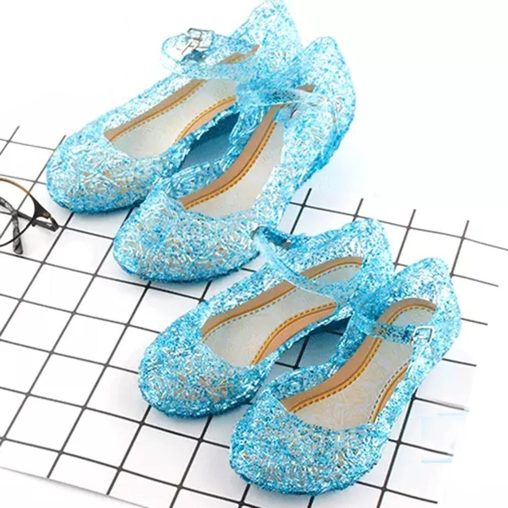 Baby Girls Crystal Jelly Sandals Princess Cosplay Party Girl Dance Shoes Wedge Sandalas Fashion for Girls Nest Hollow Out Mesh Flats Shoes