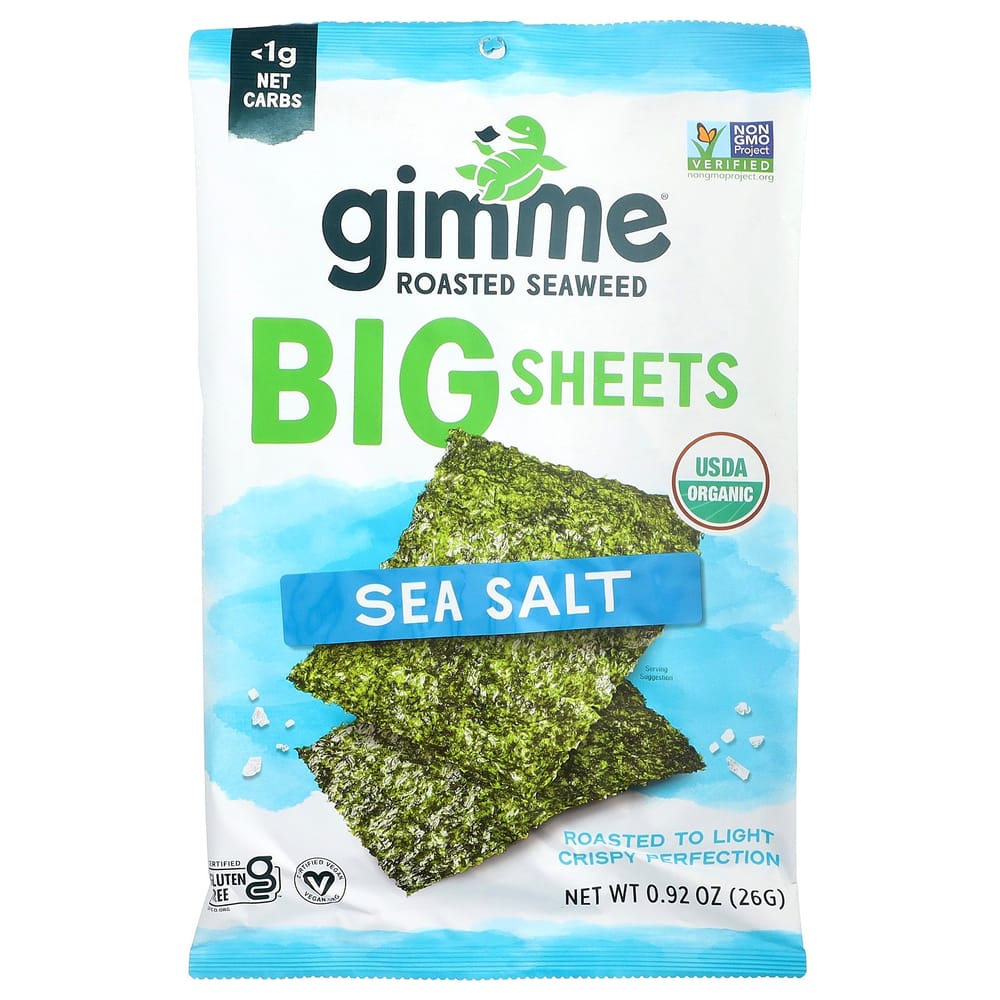 iHerb Premium Roasted Seaweed Big Sheets with Sea Salt, 0.92 oz (26 g)