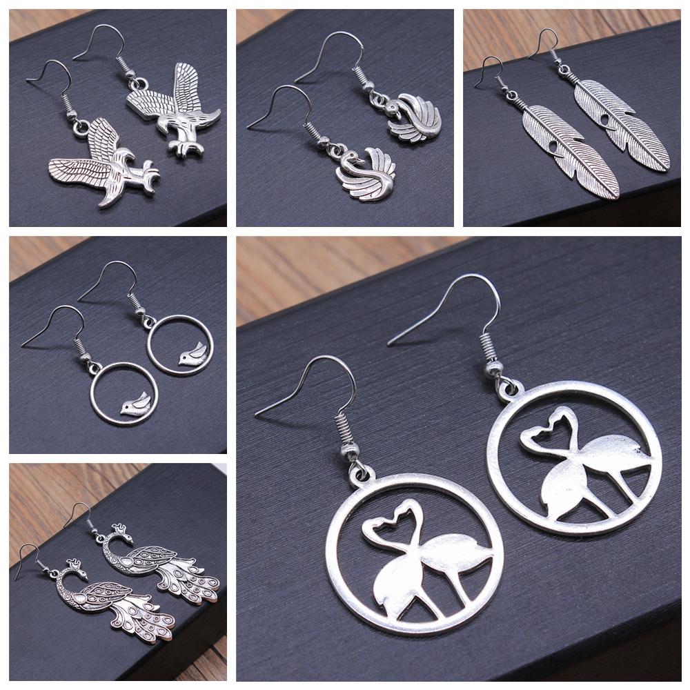 Animal Dangle Earring Vintage Bird Drop Earring Peacock Dove Feather Wing Dangle Drop Earring Fashion Animal Jewelry For Women