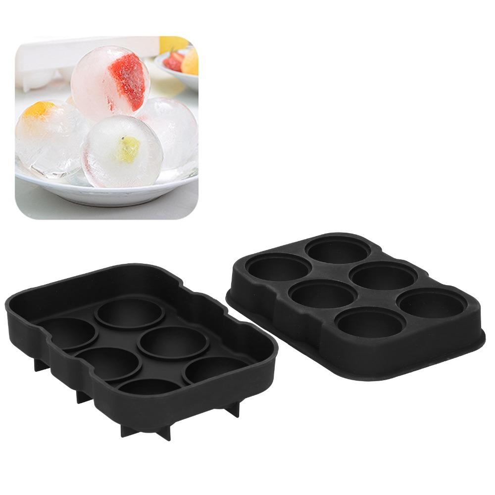 With Lid Ice Ball Maker 6 Cavity Silicone Ice Cube Tray Reusable Sphere Ice Mold DIY