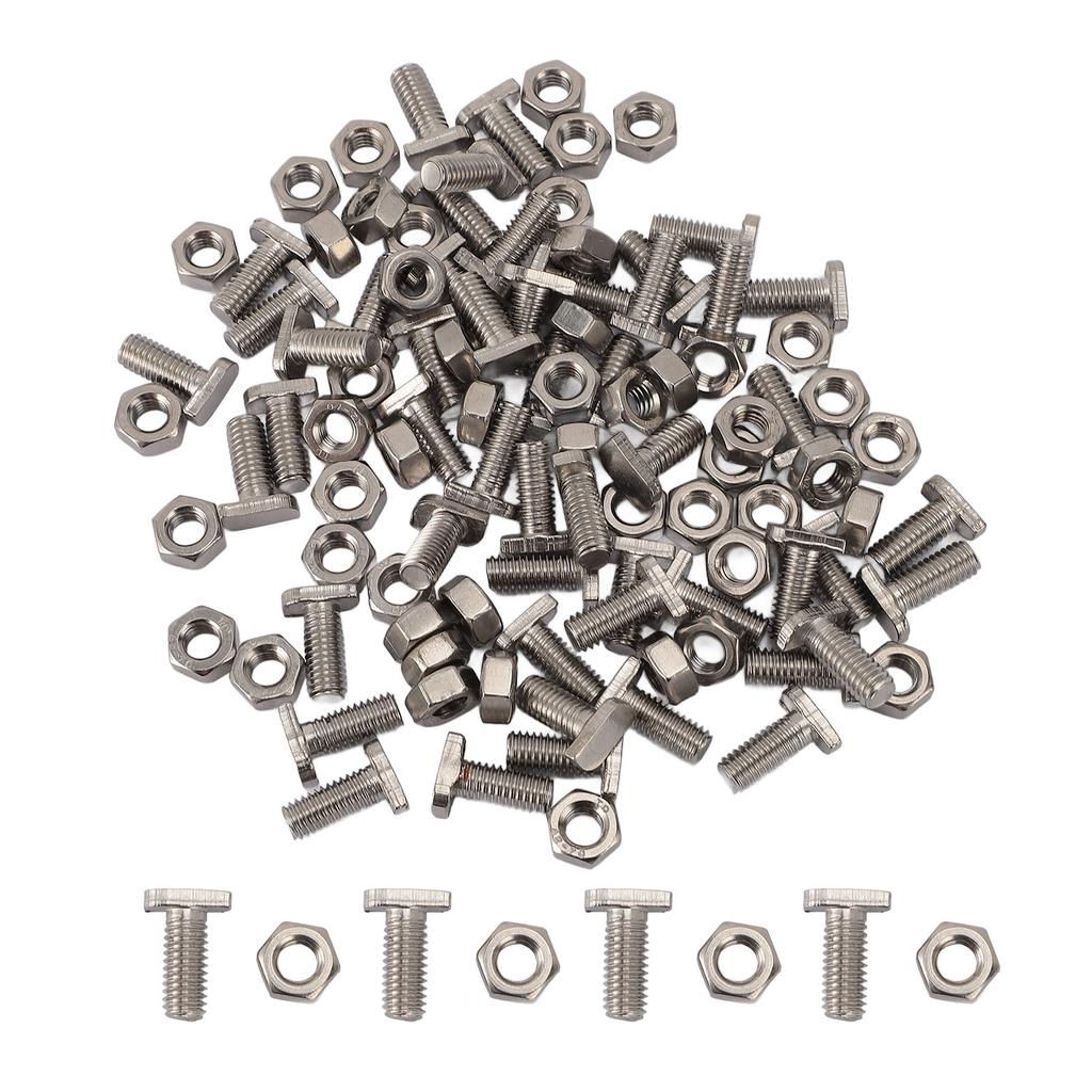 50pcs Greenhouse Bolts Nuts Set Stainless Steel M6X14 Bolts and M6 Hex Nuts for Outdoor Plant Gardening