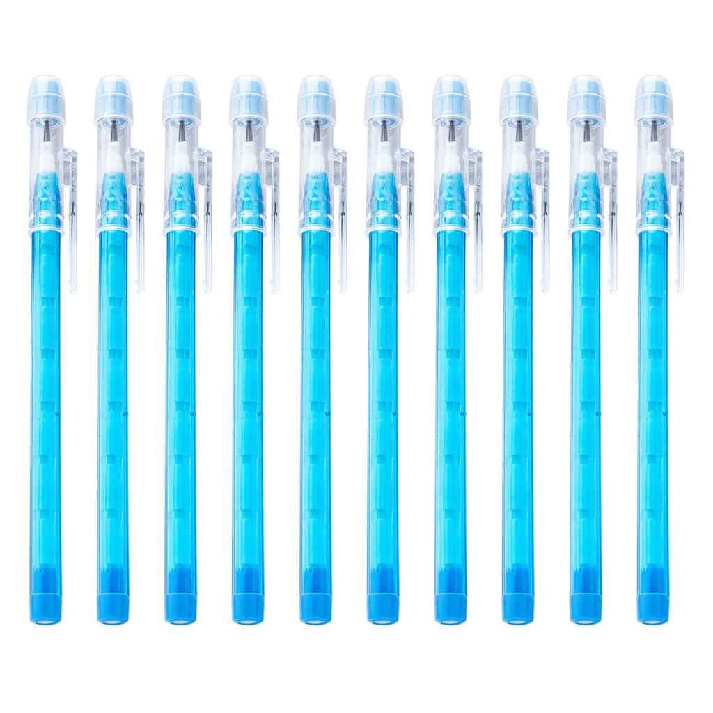 Stackable Pencils Pop Up Plastic Pencil with Eraser Top Multicolor Translucent Pencil Multipoint Non-Sharpening Pencil