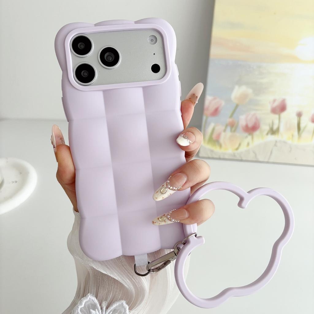 Cloud bracelet silicone mobile phone case for iPhone17ProMax anti-drop all-inclusive protective case 14pro13p pure
