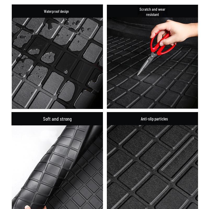 Tesla Model 3/Y TPE Waterproof Trunk Mat, Three-Dimensional, High-Edge Design