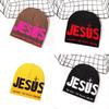 Nordic Streetwear Knit Hat With Embroidered Letters For Casual Winter Wear