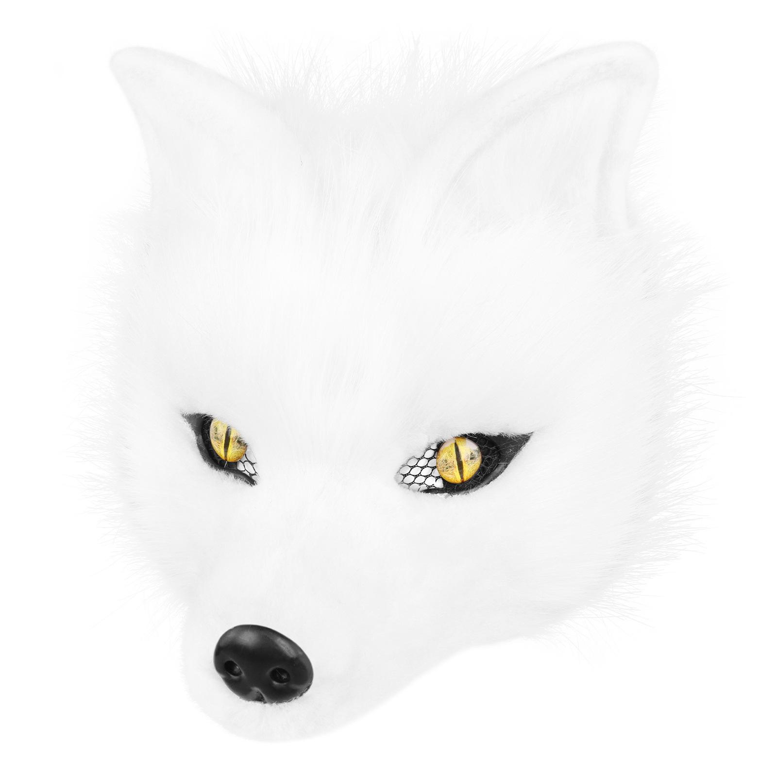 

Finished plush canine mask, wolf head half-face mask, single head cosplay Wearable clothing белый