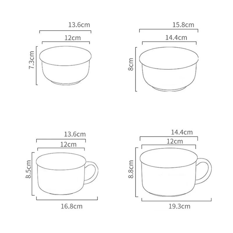 600-1100 ml hurtig ramenskål med filtrerbart lokk keramisk instant nudelskål studentbolsje nudelskål for sovesaler