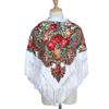 Autumn And Winter Cotton Russian National Style Scarf Printed Scarf Women's New Square Multifunctional Fringed Shawl