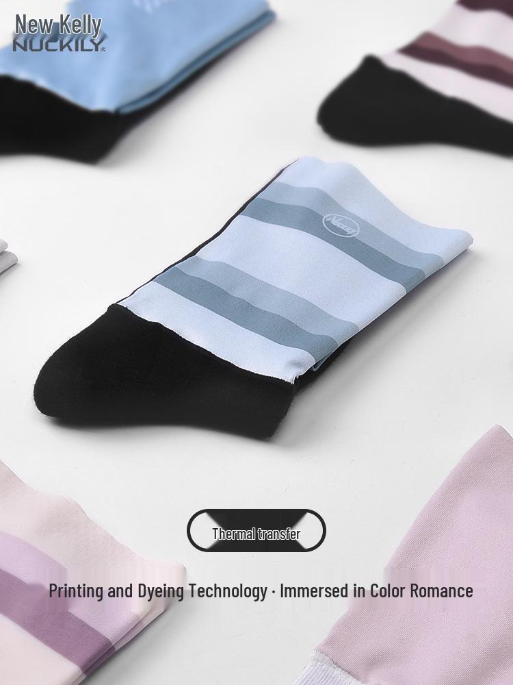 NUCKILY Anti-slip Compression Cycling & Running Socks, Unisex Mid-calf for All Seasons