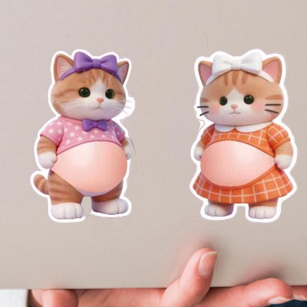 Cartoon Stickers 2 Pieces Soft Belly Sensory Decals Kids Stickers 3D Squeeze Toy For Children Girls Teens Students Scrapbooking