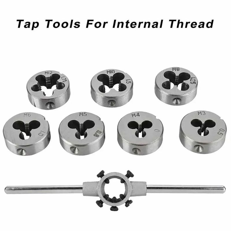 ABIY M3- Thread Wrench Nut Tool Kit 32Pcs/Set Metric Tap Die Set For Bolt Screw Repair Taper Plug M3 M5 M6 M8 M10