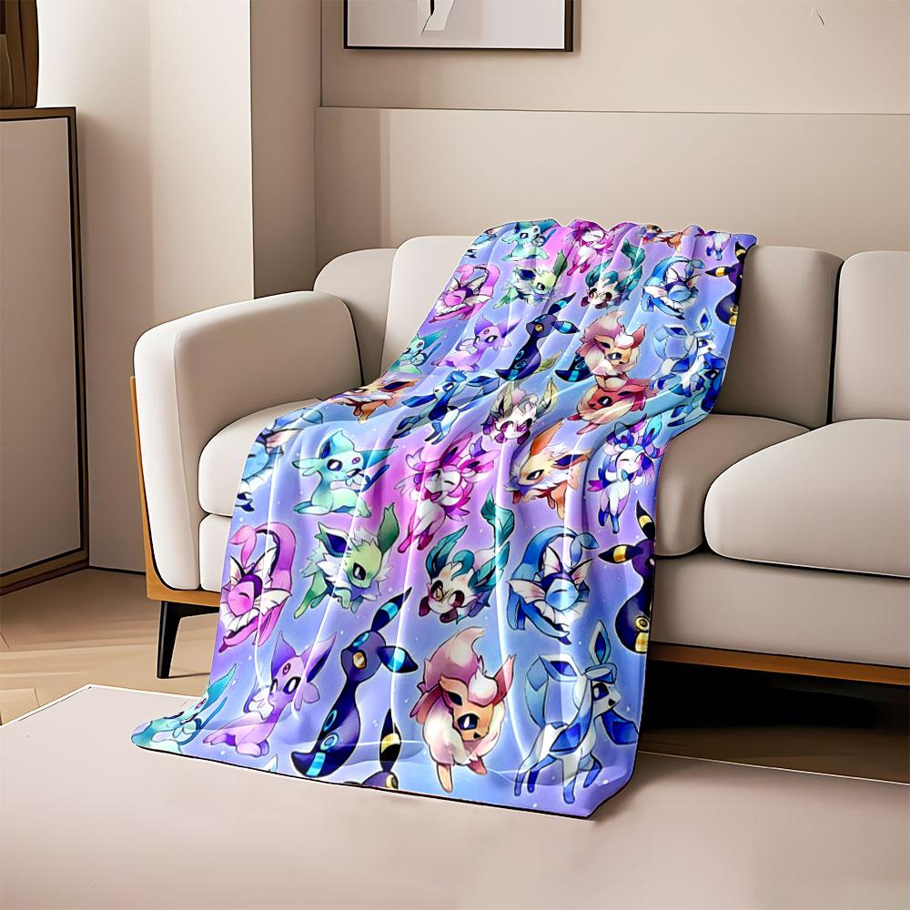

Cute, colorful Eeveelution characters on a pastel gradient background. for all seasons blanket lunch break throw gift 80cm x 120cm