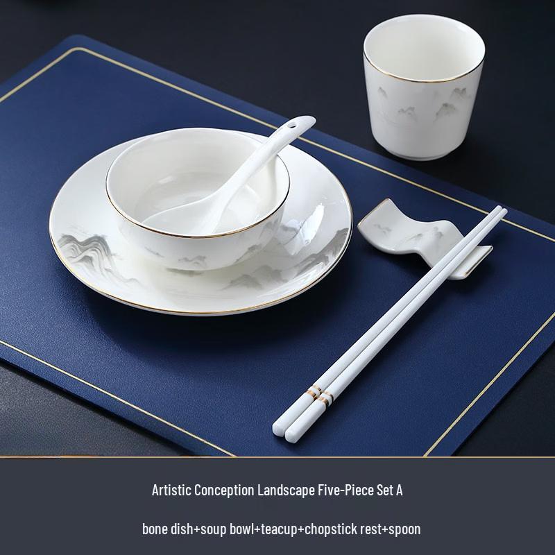 

Luxury Chinese Style Gold-Rimmed Bone China Dinnerware