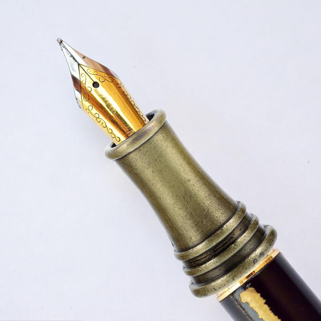 3Pcs Premium Copper Pen Holder Single Metal Pen Stand Well-Polished Safe Ergonomic Desk Accessory for Fountain Quill Writing