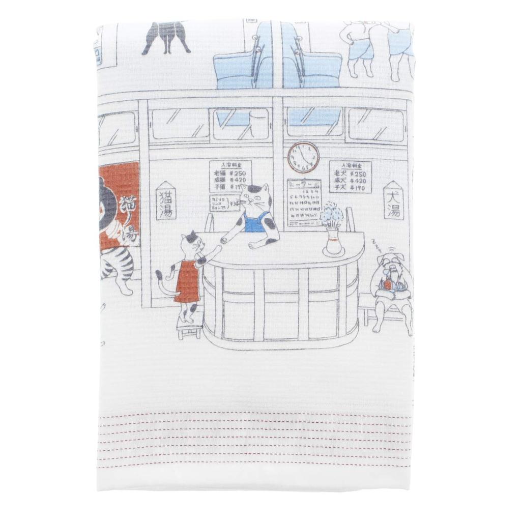 Kontex Face Towel, "Nugoyomi" (Cloth Calendar), Large Towel "Ii Yu Da Na" (It's a Nice Bath), Pink, Approx. 58 x 120 cm, 52533-002