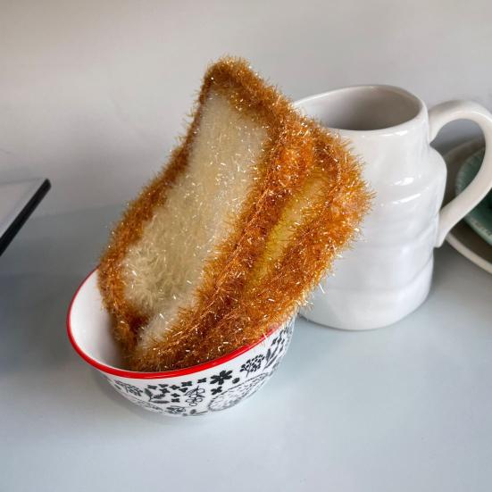 Household Dishcloth Toast-Shaped Kitchen Scrubbers Compressed Cellulose Dish Sponge for Kitchen Cleaning Supplies
