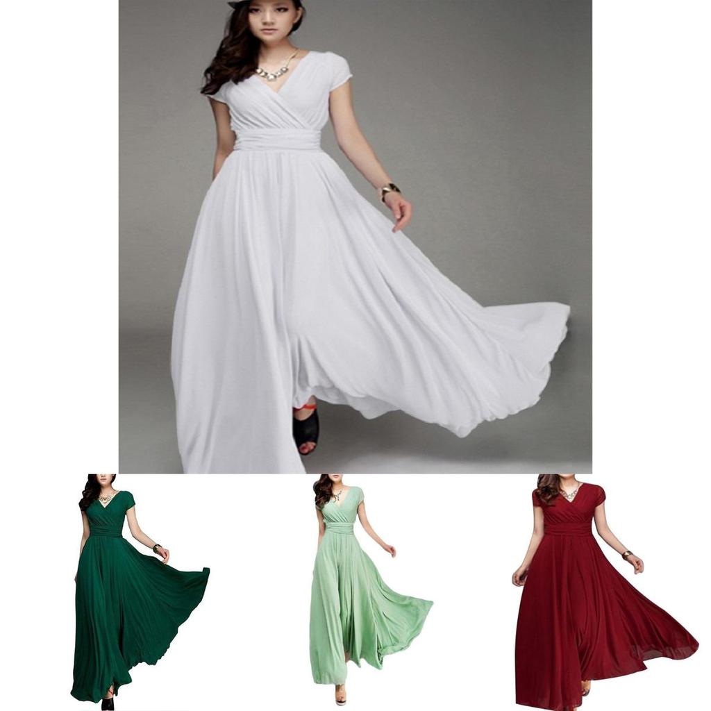 Elegante Abito da Sera Lungo Formale da Festa Prom Damigella d'onore in Chiffon Abito da Ballo Vestito da Cocktail Per Occasioni Speciali