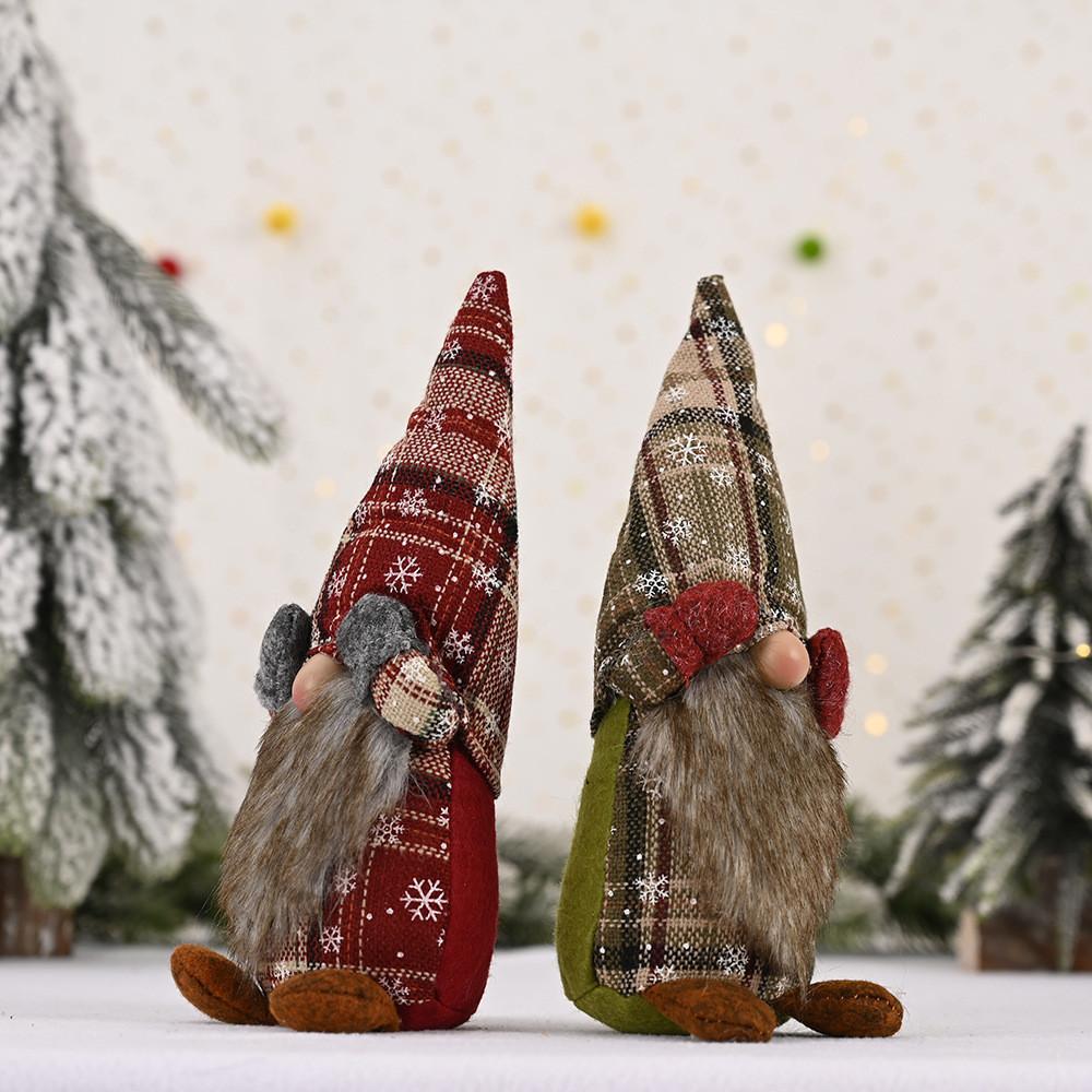 Christmas Tabletop Playful Decor Featuring Eyecovered Faceless Doll With Gloves