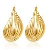 Direct supply multi-layer stainless steel earrings women's trend light luxury versatile earrings plated 18k earrings fashion