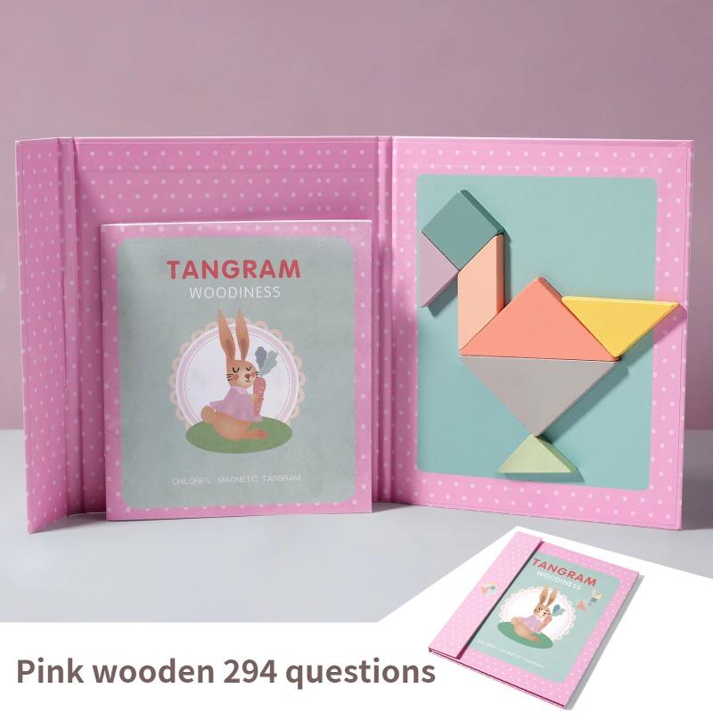 Hot Magnetic 3D Puzzle Geometric Shapes Tangram Jigsaw Board Kids Montessori Games Children Educational Wooden Toys