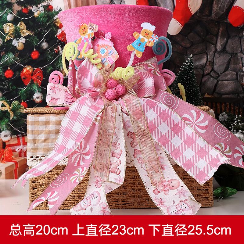 Christmas Tree Topper Hat With Spring Bowknot Star Decor