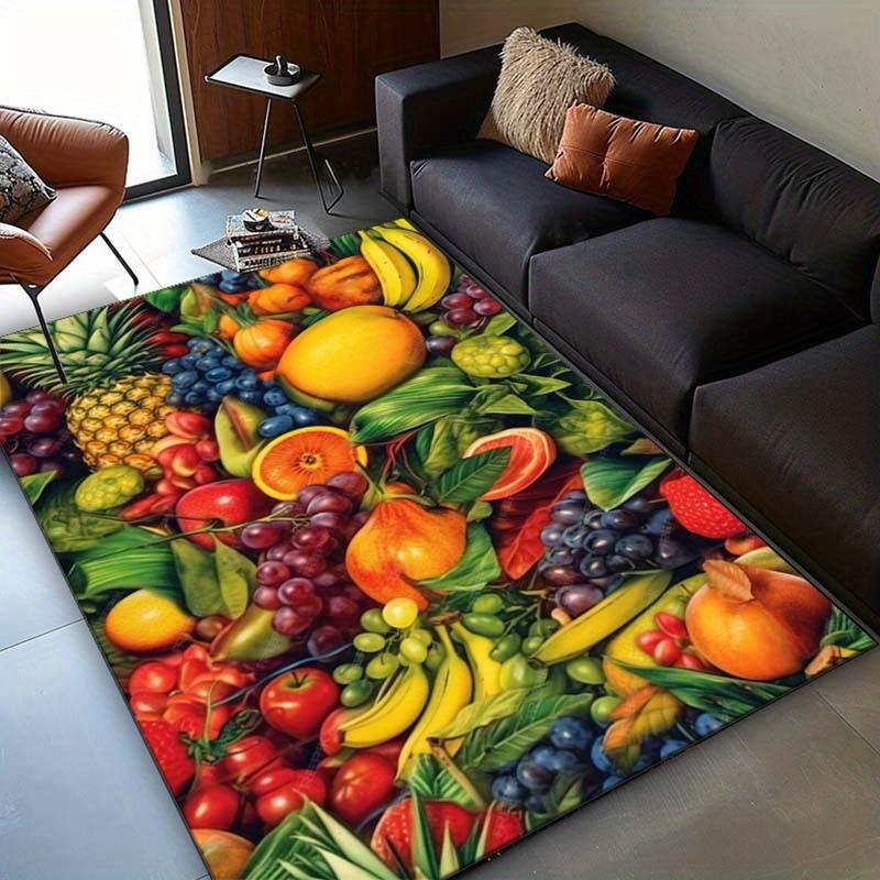 Fruit Paradise Rug for Kitchen Decor - Colorful Food Art Carpet with Tropical Design | Dining Room Accessories