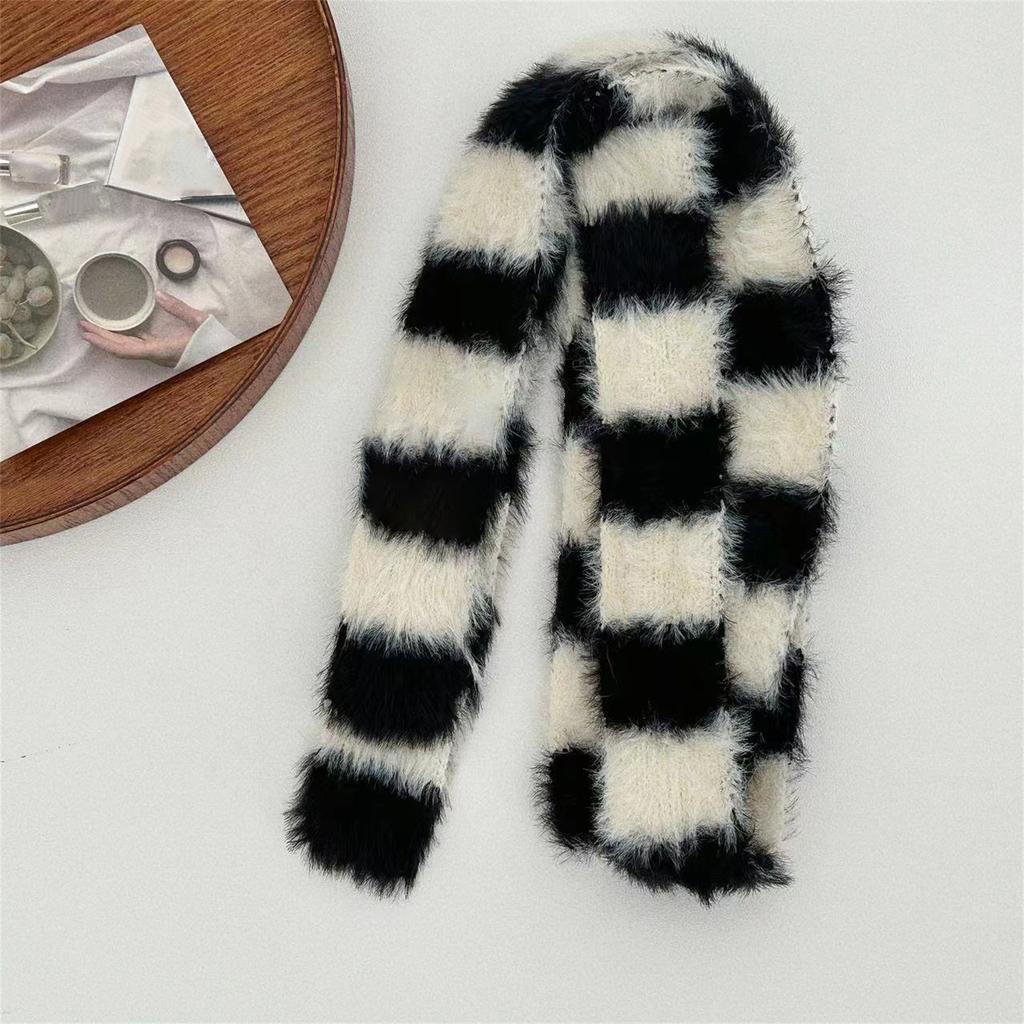 Fashion Striped Scarf for Winter Autumn Knitted Thin Neck Scarf for Women Outfit All Matching Casual Formal Long Scarf