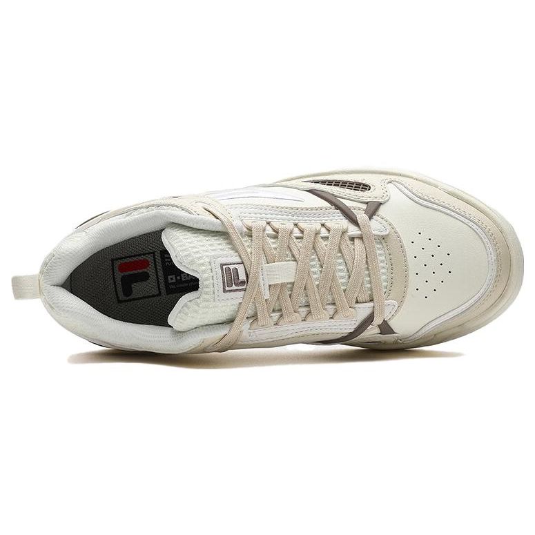 FILA Slam Fabric Comfortable Durable Lightweight Low-Top Skate Shoes Women sneaker White Brown F12W341208FPB
