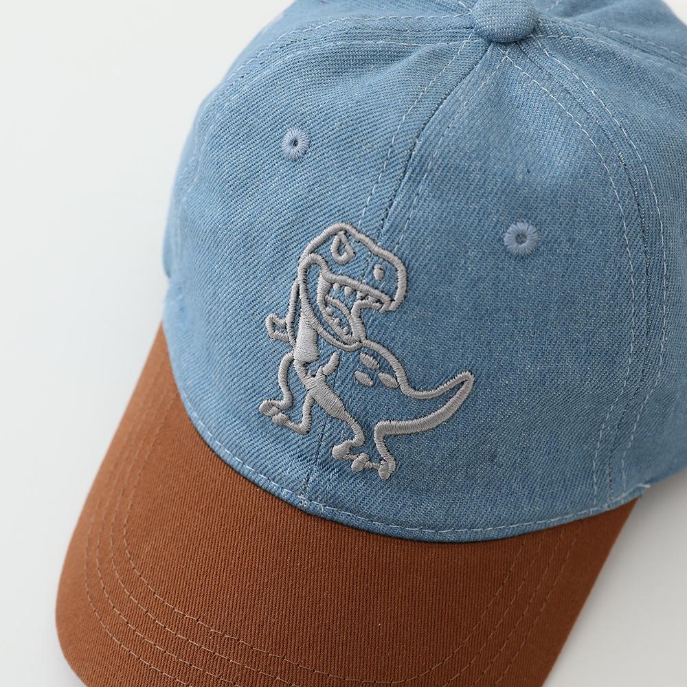 Spring And Autumn Dinosaur Three-Dimensional Embroidery Hat Children'S Cap Denim Cartoon Sun Hat Embroidery Baseball Cap