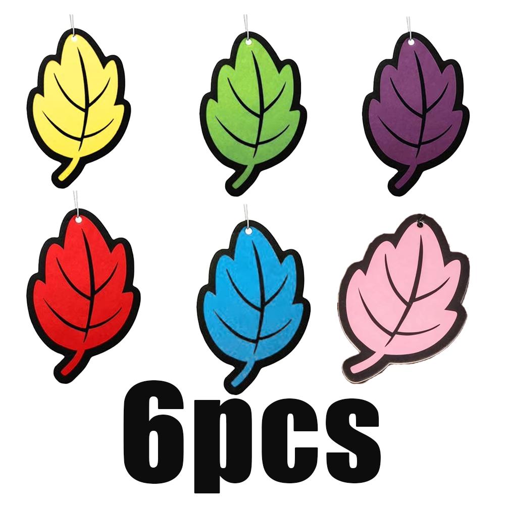 

6/12/24pcs Car Air Freshener Natural Leaf Tablets Shape Scented Tea Paper For Auto Interior Mirror Hanging Fragrance Accessories