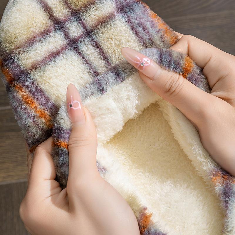 Cotton Slippers Autumn and Winter, Simple Coil Side Standard Couple Indoor Home Velvet Thick-soled Warm Cotton Shoes