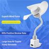 E27 Screw Base Mini Fan Ultra Quiet 360° Oscillation Strong Airflow Flexible Hose Hanging Fan for Kitchen Bathroom Bedroom Household
