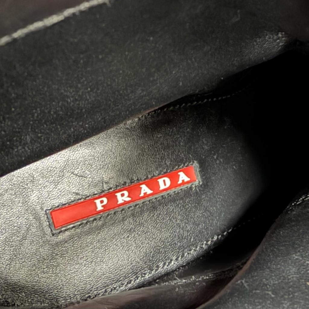 Great PRADA short boots Belt-design leather biker boots, engineer boots, 35.5 Used