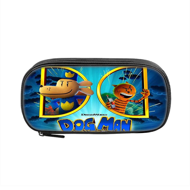 Dogman Detective Pencil Case Large Capacity Nylon Storage For Students