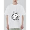 Black T Shirt with Fist Breakthrough Graphic Design for Casual Wear