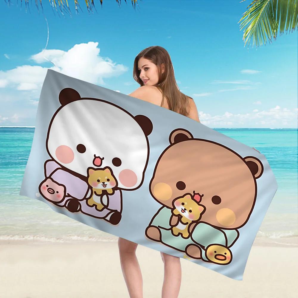 Bubu E Dudu Carino Cartone Animato Coperta in Microfibra Asciugatura Rapida Asciugamani da Spiaggia Stampa Oversize Super Assorbente Coperta Asciugamano da Piscina