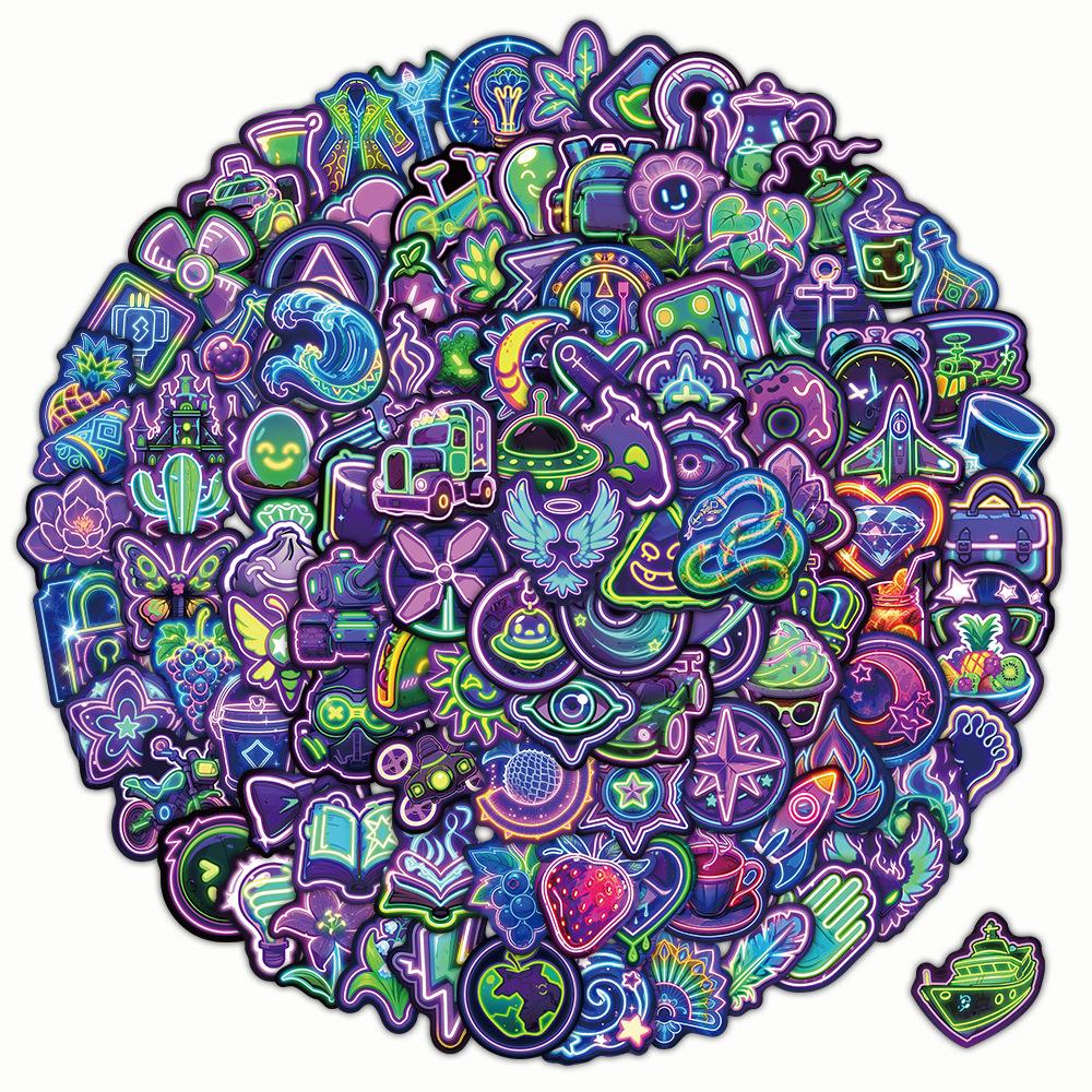 10/50/100/200pcs Funny Cute Cartoon Neon Graffiti Stickers Decals Toys Waterproof DIY Laptop Suitcase Diary Cool Sticker