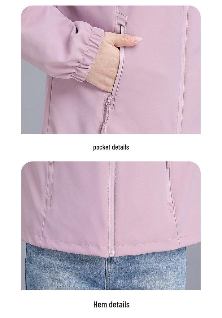 Mom's Stylish 2026 Korean-Style Windbreaker: Youthful Spring/Fall Jacket for Middle-Aged & Older Women