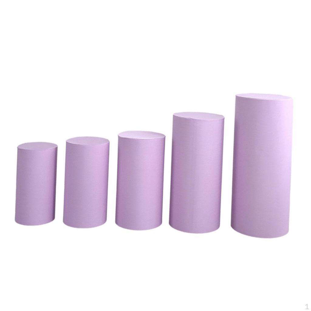 5 Pack Cylinder Display Stand Covers for Events