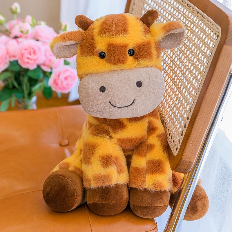 New Cute Cartoon Giraffe Pillow Cute Sitting Version Deer Doll Plush Toy Girl Sleeping with Doll Gift
