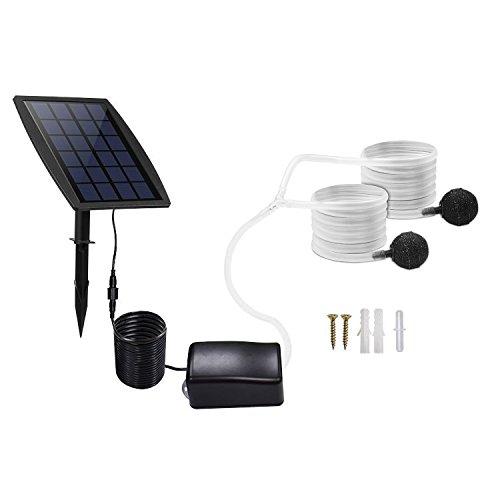 Solar-Powered Air Pump for Fishing Tanks, Oxygen Pipe, 2.5W Power Generation Panel, Solar Powered, No Electricity Required, Air Discharge Rate of 1-2L