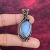 Angelite Gemstone Pendant Copper Wire Wrapped Handmade Pendant Designer Jewelry