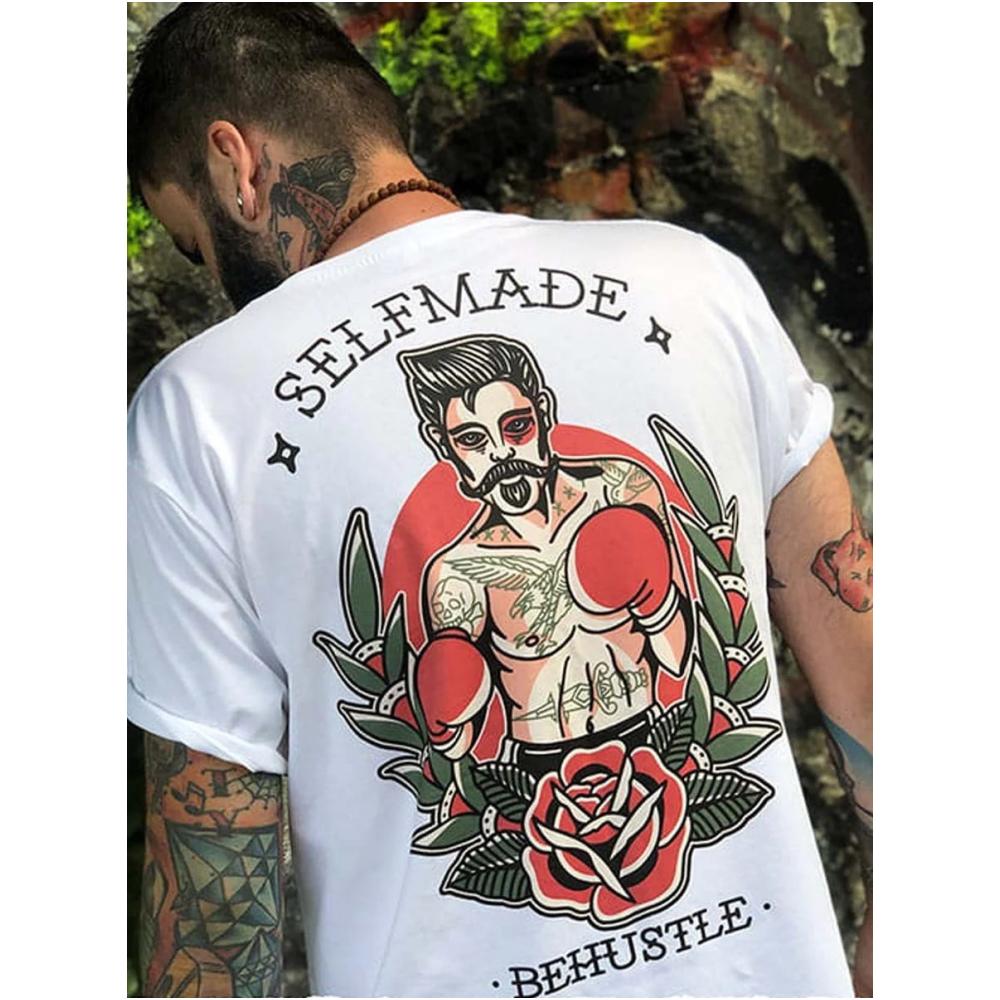 Men's T-shirt Japan Print Short Sleeve T Shirt For Men 3D Tops Tees Vintage Street Clothing Oversized Tee Shirt Man Clothes