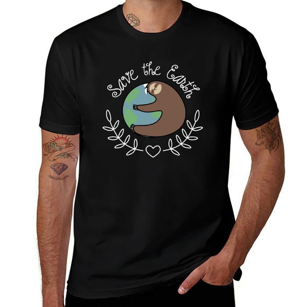 Save The Earth Sloth TShirt Lightweight Gym Training TShirt