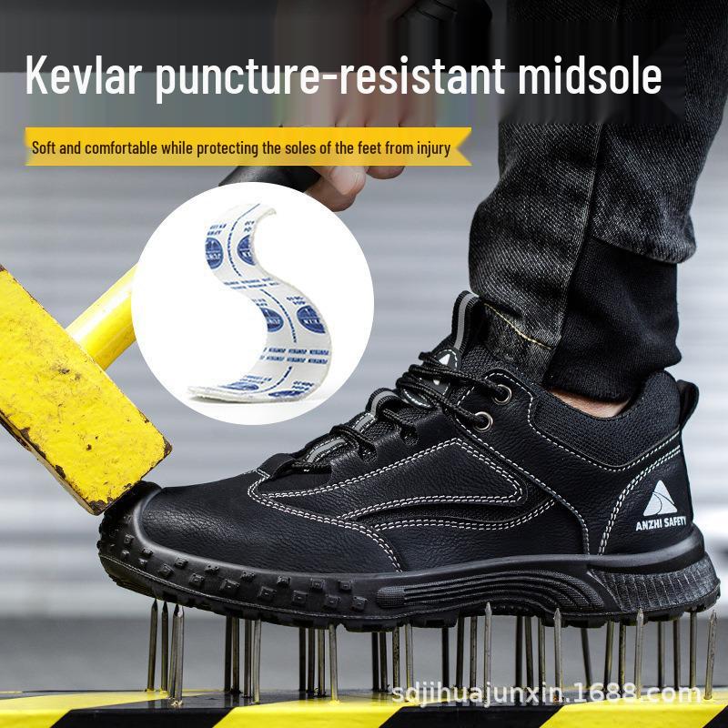 Men s Lightweight Steel Toe Safety Shoes with Anti-Smash and Anti-Puncture Protection Khaki; 42