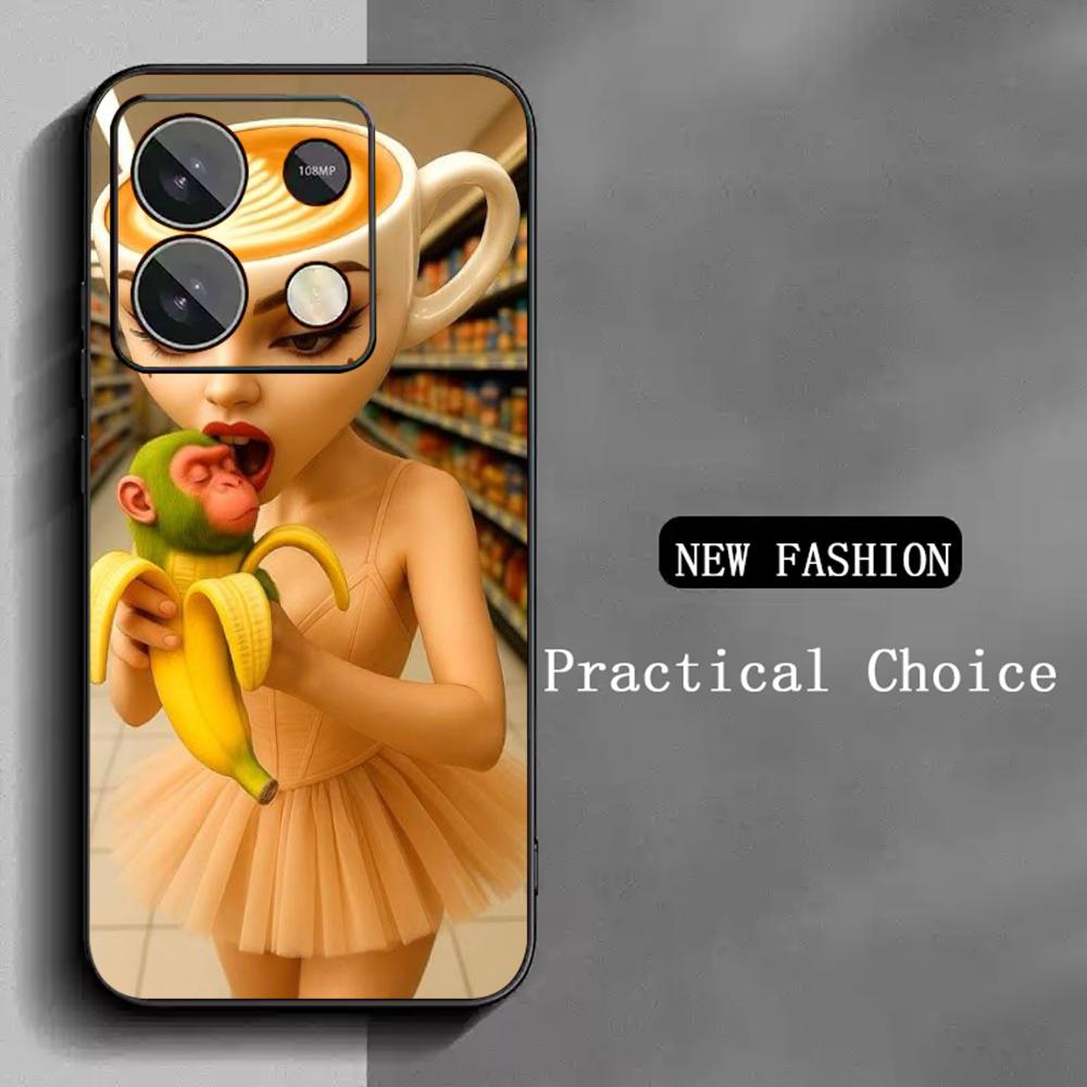 Tung tung sahur funny poster pattern Phone Case For Redmi Note 14 13 12 11 Pro Plus S 5G 14C A3 Soft Black Phone Cover
