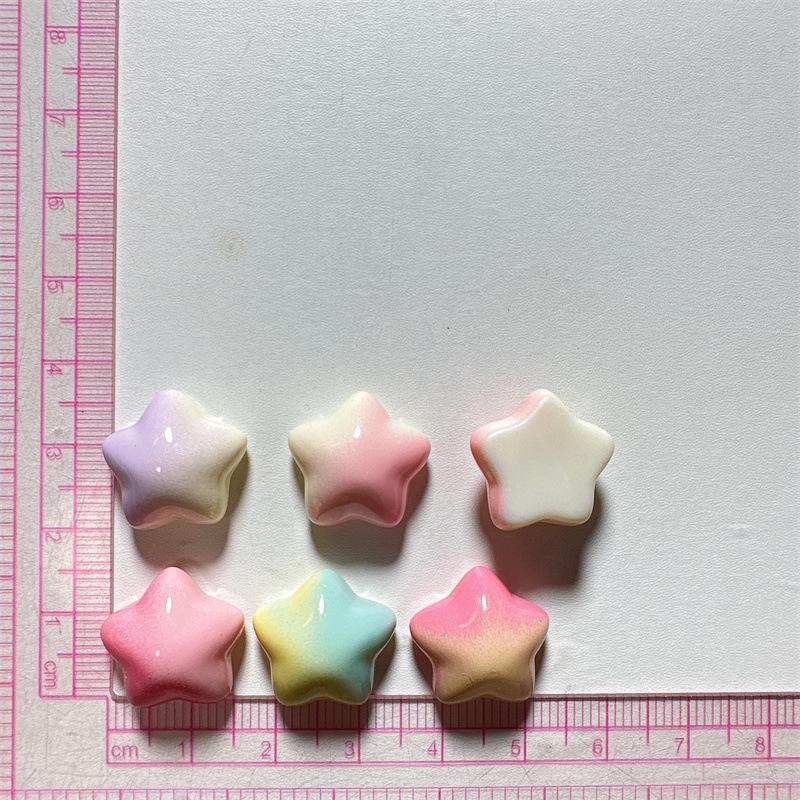 Handicrafts Cream Gradient Star Charm Rainbow Gloss DIY Jewelry Crafts Hair Clip Phone Case Decoration